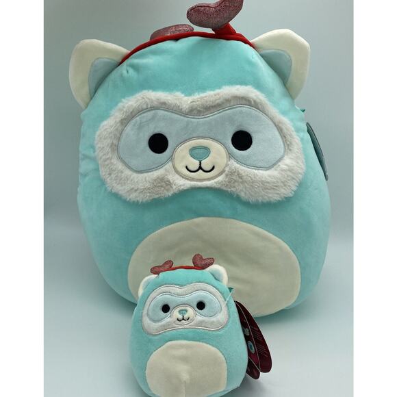 Lot of 2 - Squishmallow 14"/5” Anneli Ferret Squishmallow Heart Plush NEW! - Picture 1 of 4